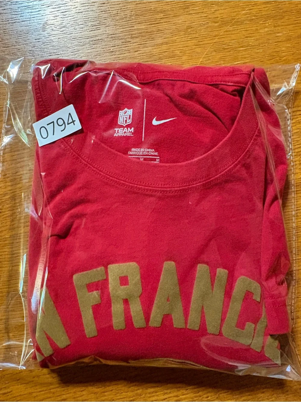 Nike San Francisco 49ers Men’s Medium Red Gold NFL Long Sleeve Shirt